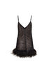 Mini Vestido Plumas Negro